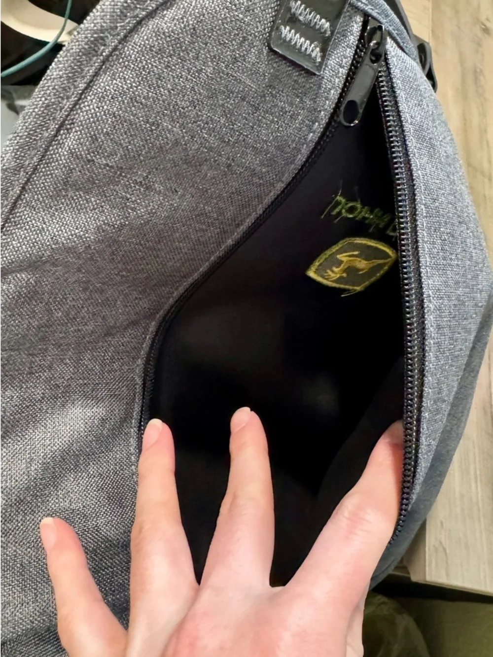 John Deere Gray Backpack with Green Logo